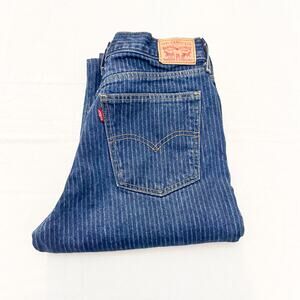 Levi's Pinstripe Dark Wash Denim Jeans Patterned Dark Wash Size 29 x30
